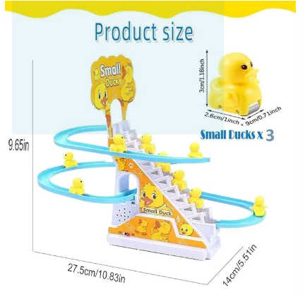Duck Slide Track Racing Toys for Kids - Sliding Cartoon Stair Climbing Toys for Kids