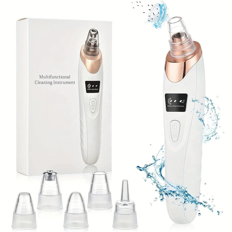 A rechargeable 5-in-1 vacuum suction blackhead remover machine