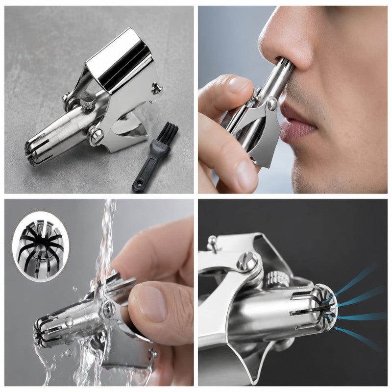 Stainless Steel Manual Nose Trimmer, Mechanical Nose Hair Trimmer