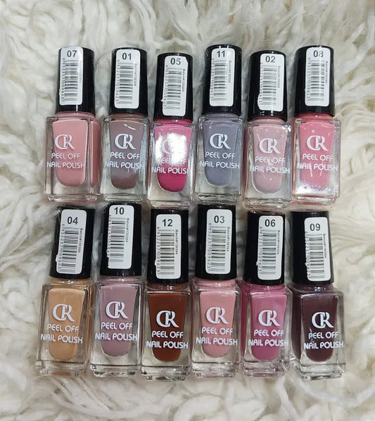 Nudes Shades Of Peel off Nail paint Pack Of 6/12 Peel Off Nail Paints Pee Off Nail polish Nude Shades