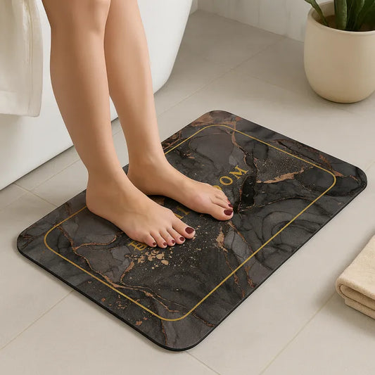 Bathroom Mat Super Water Absorbent | Quick Dry & Non Slip Rubber Base