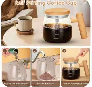 400ml Self-Stirring Coffee Mug – USB Rechargeable Automatic Mixing Cup for Coffee, Tea & Hot Chocolate