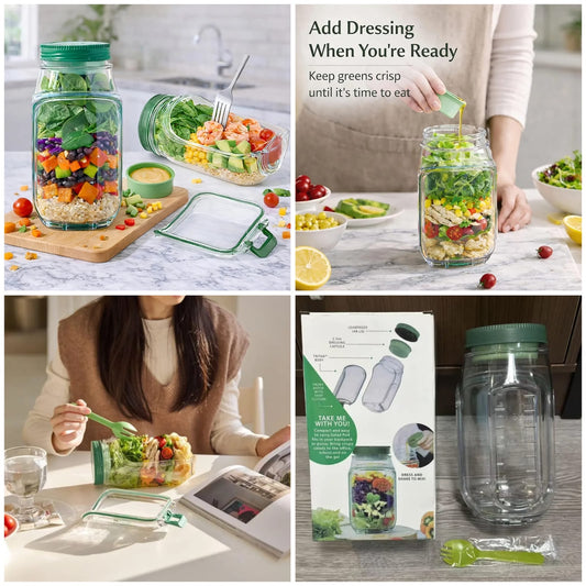 Prepare Salad Pod Leakproof Salad Container