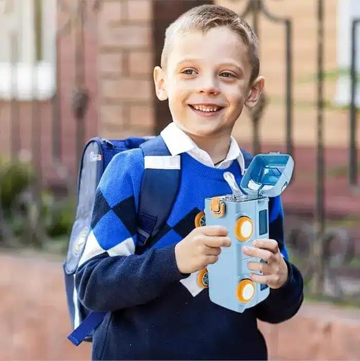 New Portable Water Cup In Bus Shape, Cute Bus Shape Water Bottle, 360° Leak-Proof water bottle for kids