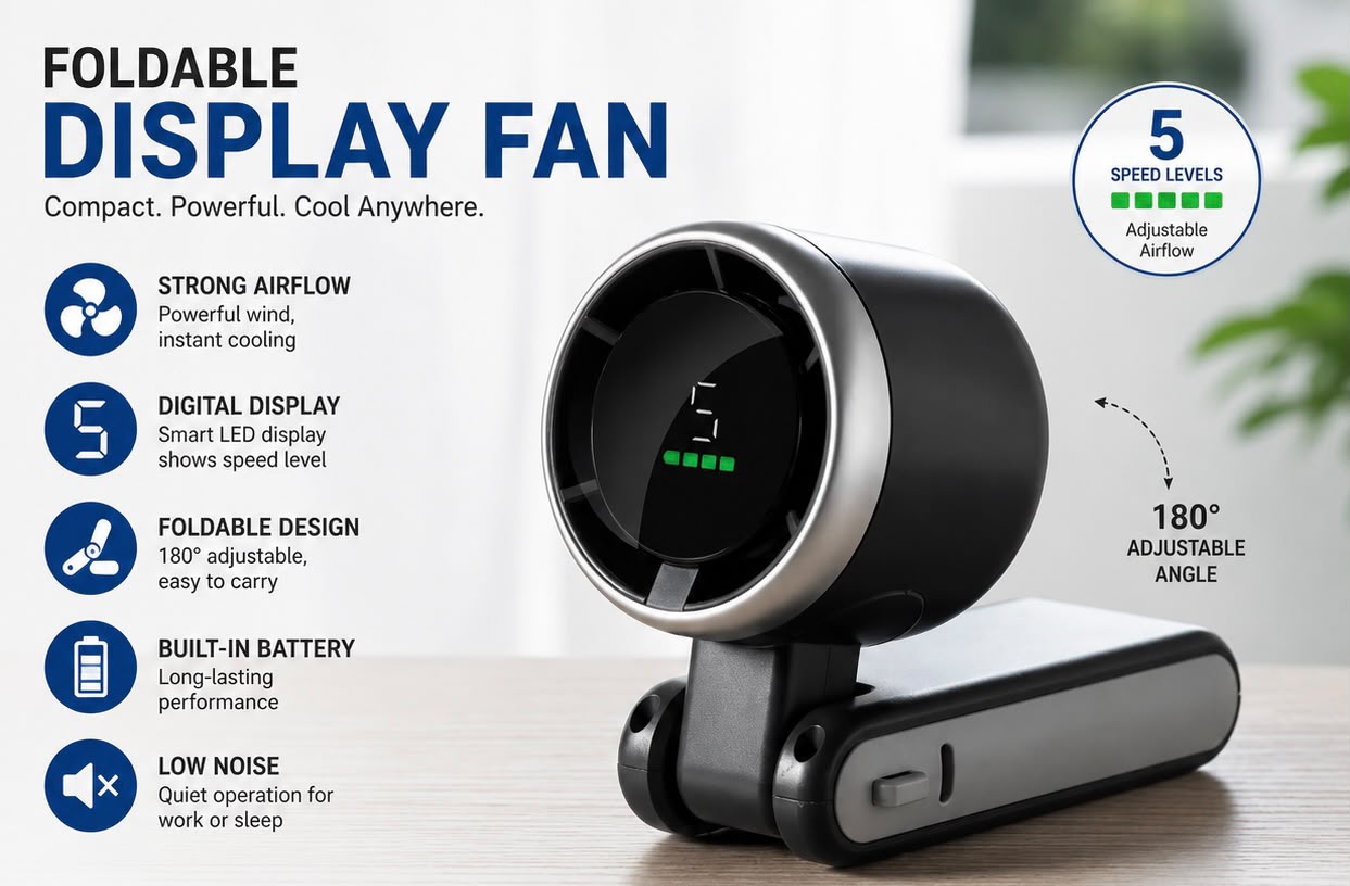 5 Speed Wind Portable High-Speed Hand-Held Turbo Fan