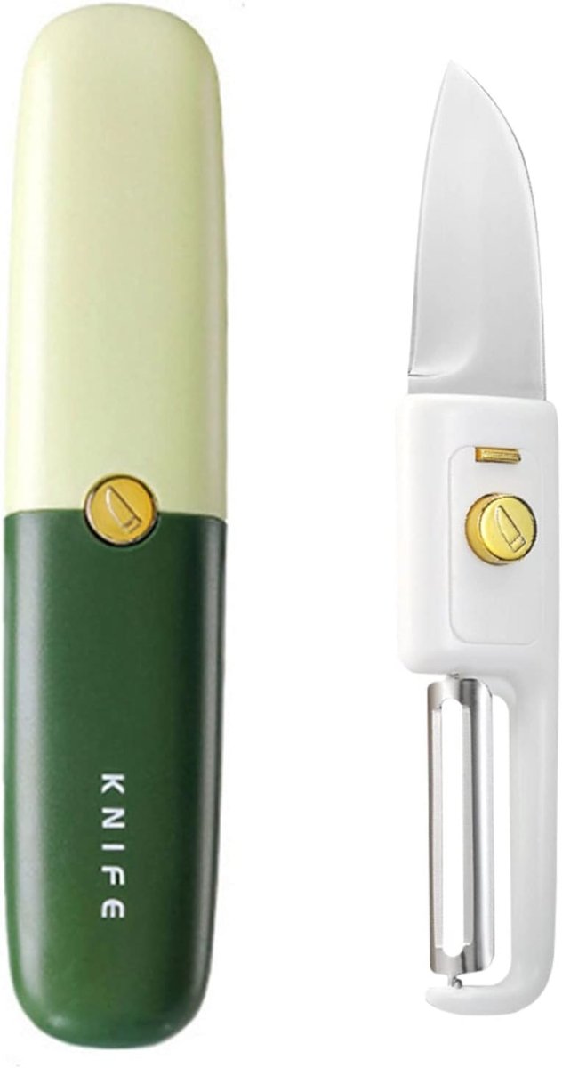 2in1 Peeler and Knife with Premium glass slipper with glass straw