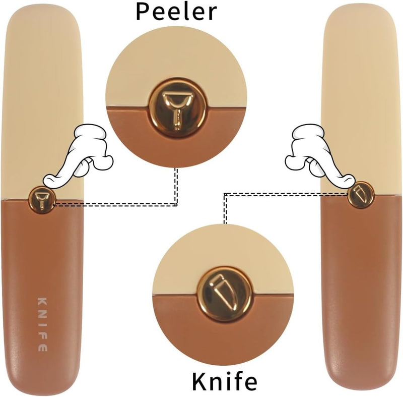 2in1 Peeler and Knife with Premium glass slipper with glass straw