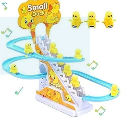 Duck Slide Track Racing Toys for Kids - Sliding Cartoon Stair Climbing Toys for Kids