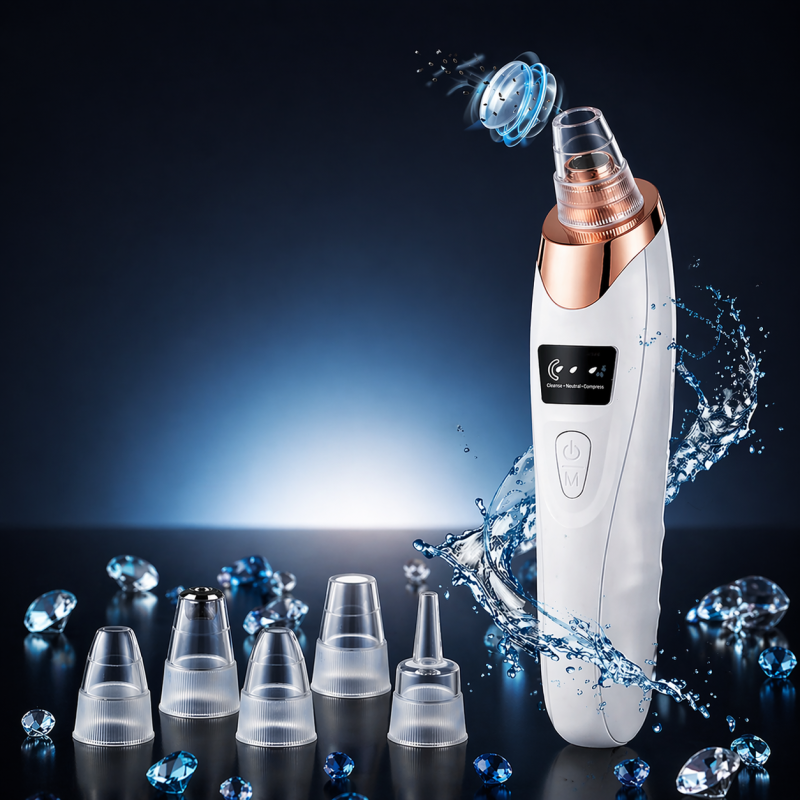 A rechargeable 5-in-1 vacuum suction blackhead remover machine