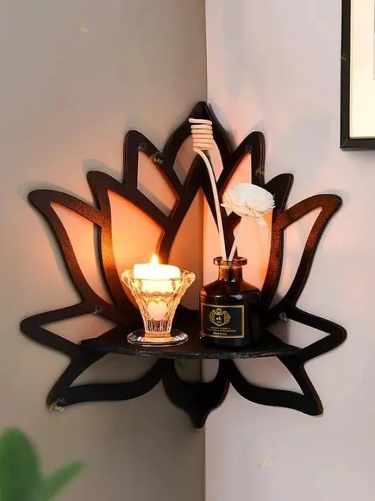 Lotus Shaped Wall Shelf, Latest Wooden Wall Shelf, Trending Corner Shelf, Home Decoration