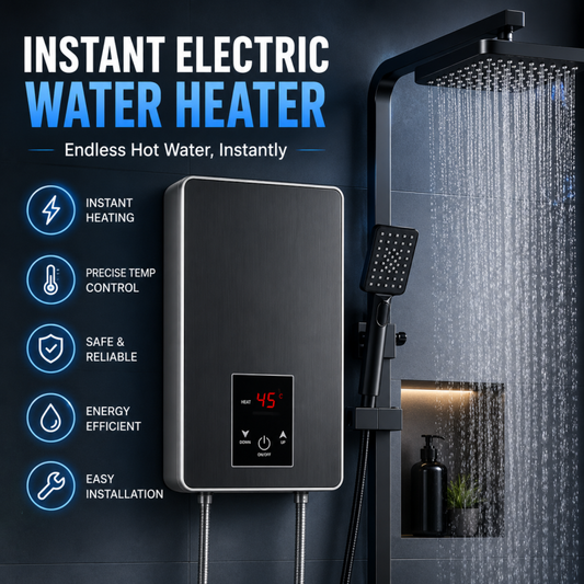 Instant Tankless Electric Hot Water Heater with LCD Display