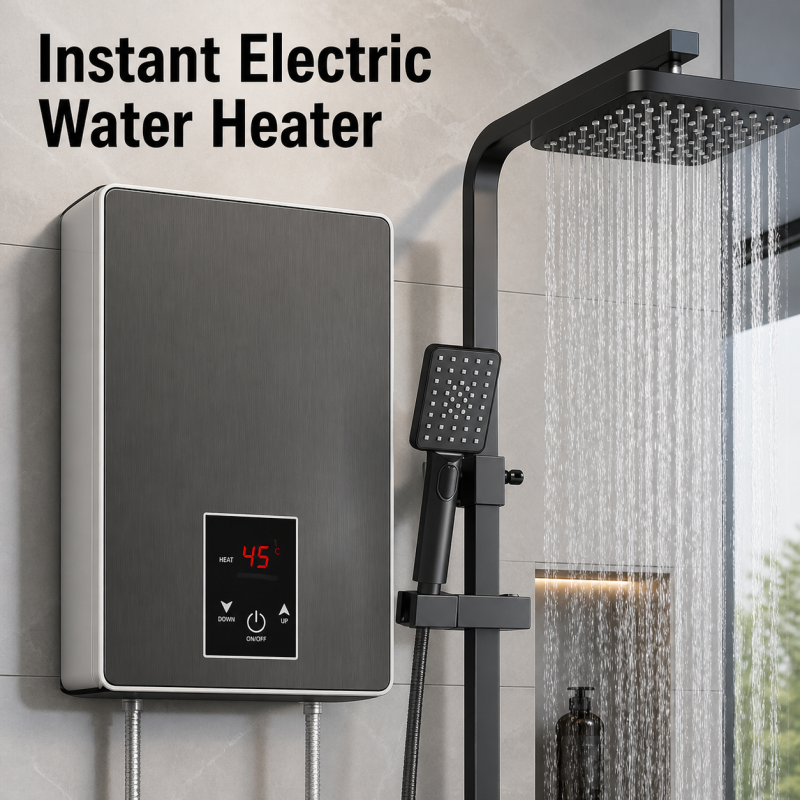 Instant Tankless Electric Hot Water Heater with LCD Display