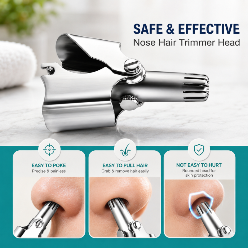 Stainless Steel Manual Nose Trimmer, Mechanical Nose Hair Trimmer
