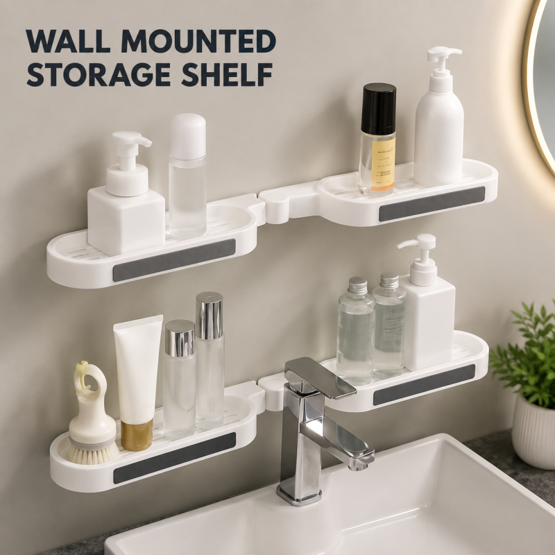 Storage Rack Rotatable Punch-free Bathroom Revolving Rack Wall-mounted Toilet Washstand Kitchen Wall Rack Bathroom Storage Storage Rack Rotatable Punch-free Bathroom Revolving Rack Wall-mounted Toilet Washstand Kitchen Wall Rack Bathroom Storage