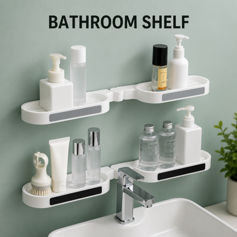 Storage Rack Rotatable Punch-free Bathroom Revolving Rack Wall-mounted Toilet Washstand Kitchen Wall Rack Bathroom Storage Storage Rack Rotatable Punch-free Bathroom Revolving Rack Wall-mounted Toilet Washstand Kitchen Wall Rack Bathroom Storage