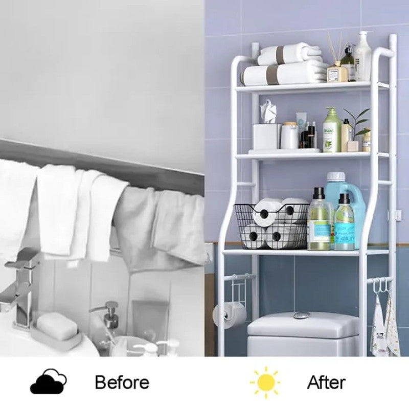 Bathroom Storage Shelf Over Toilet &nbsp;3 Tiers Stainless Steel Toilet/Washing Machine Rack Bathroom Space Saver Organizer Holder
