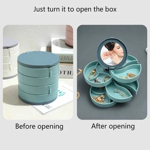 4 Layer Rotating Jewellery Box With Mirror