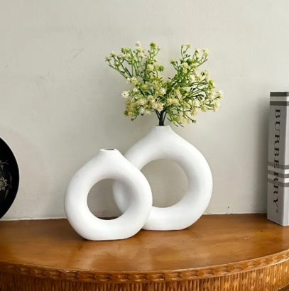 Donut vase 2 piece set for home decoration